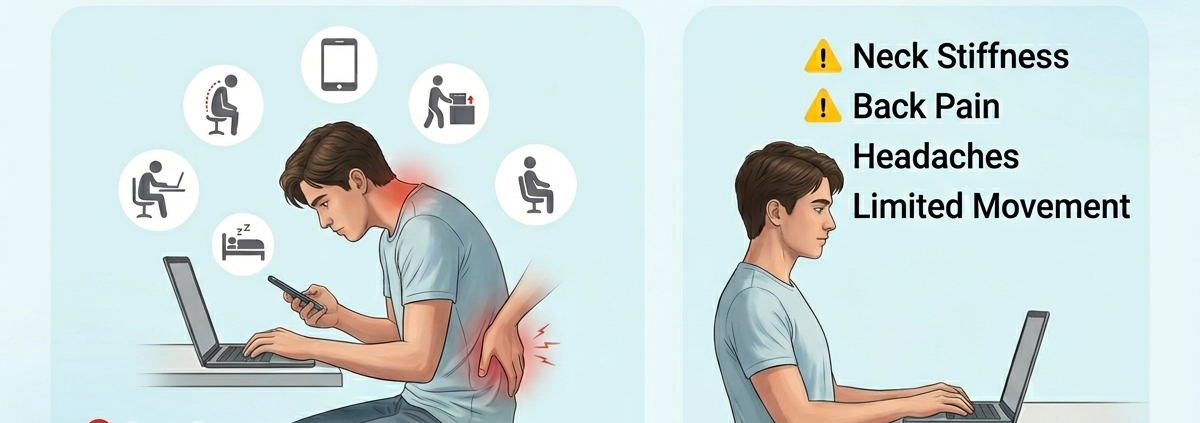 Causes of neck and lower back pain